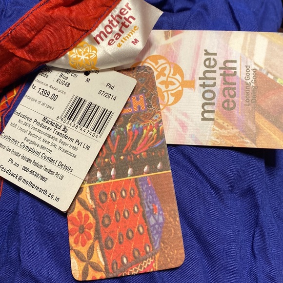 Mother Earth Ethnic Size Medium NWT Blue Top Handmade quality (see pictures) - Picture 10 of 10
